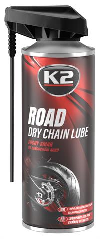 K2 ROAD DRY CHAIN LUBE 400 ml - suché mazivo ve spreji na řetězy motocyklů