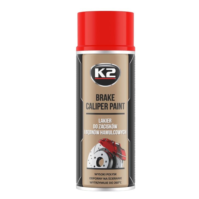 K2 BRAKE CALIPER PAINT 400 ml ČERVENÁ - barva na brzdové třmeny a bubny_0