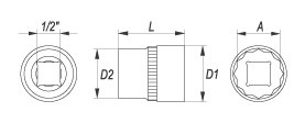 Nástavec 1/2" 12 mm dvanáctihranný_2